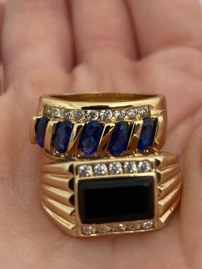 CHILD OF WILD SZ7 Ring SET Gold Stackable layering cocktail Rings Gold New